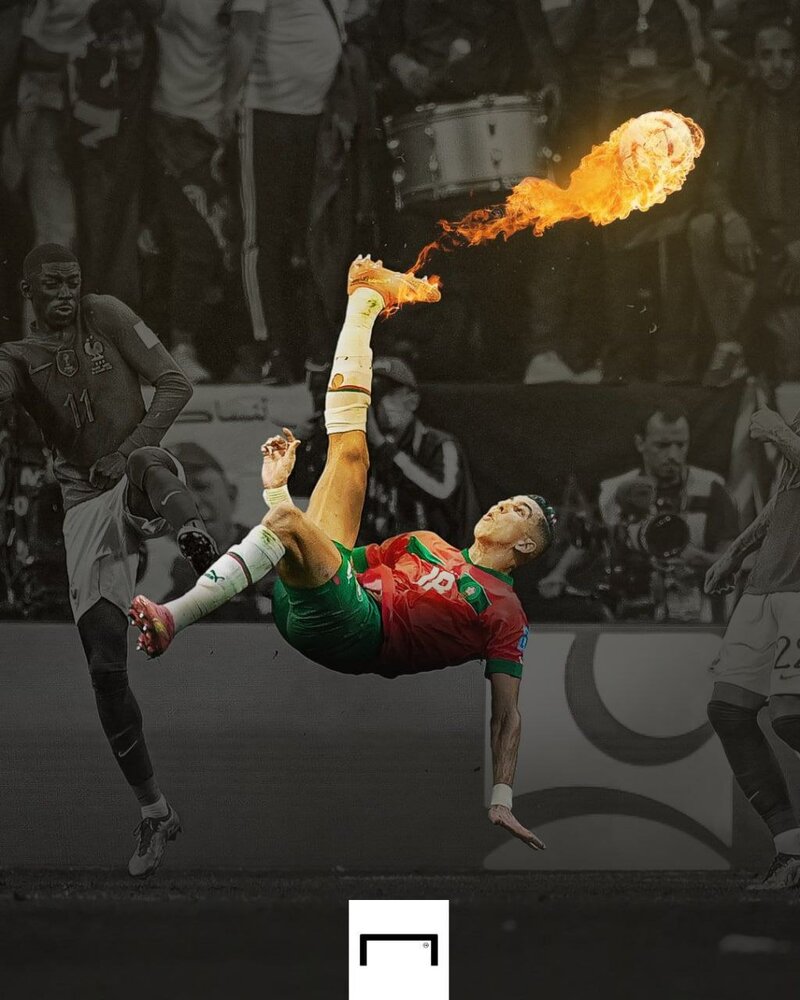 عکس | قیچی برگردون بازیکن مراکش به سبک سوباسا و کاکرو