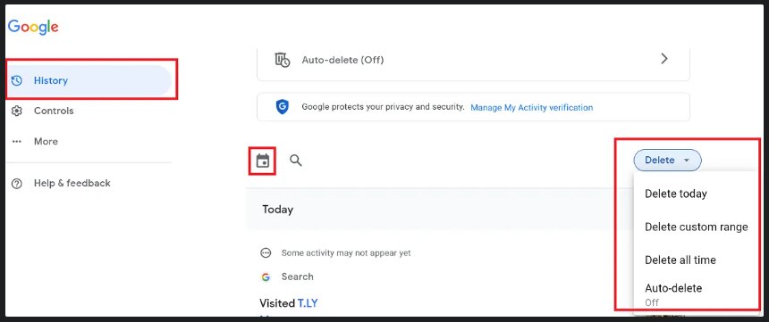 روشهای پاک کردن تاریخچه جستجوی گوگل / عکس