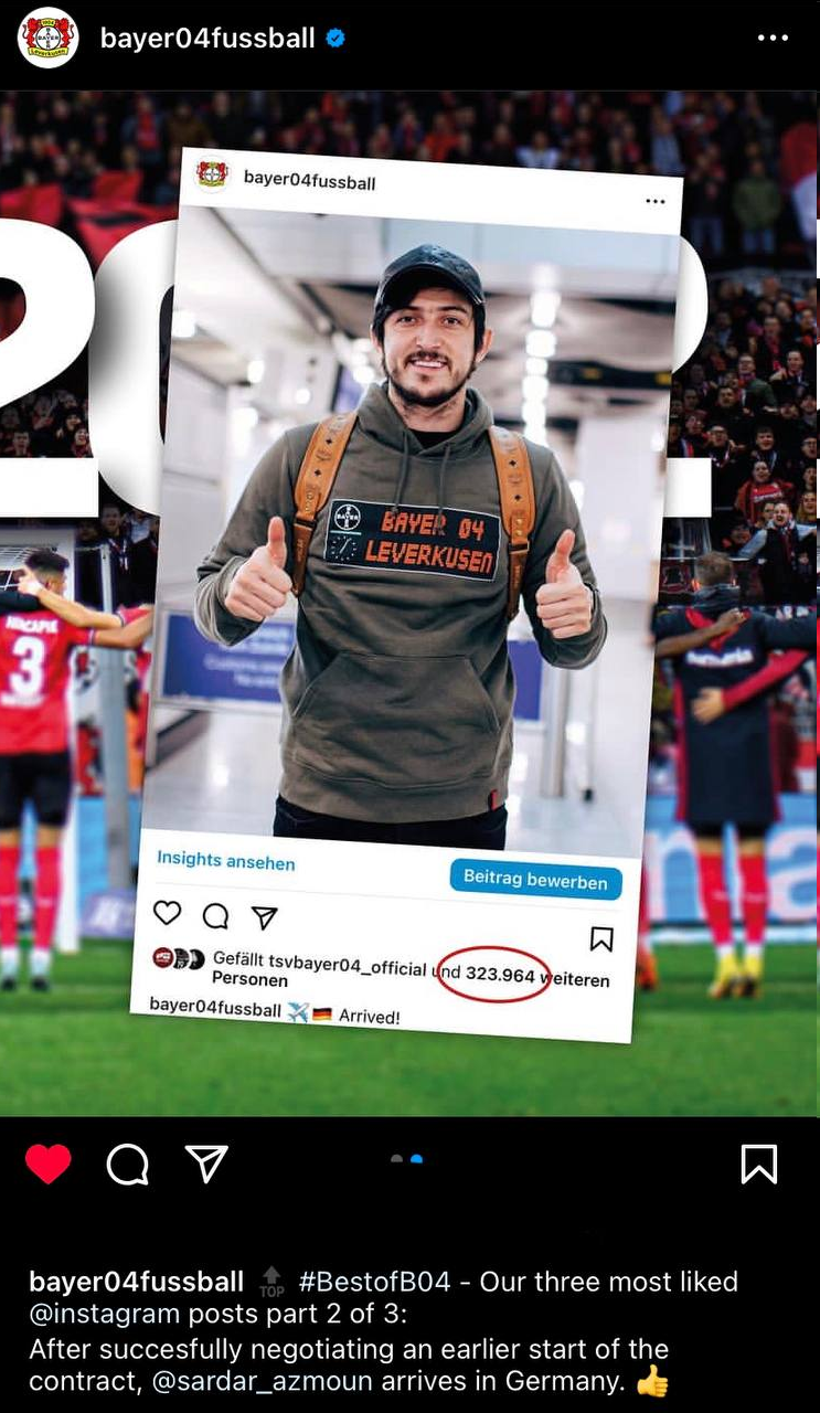 عکس| سردار اینستاگرام لورکوزن را منفجر کرد!