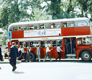 اتوبوس‌های دو طبقه در تهران قدیم؛ «روس‌ها دارند می‌آیند»/ عکس
