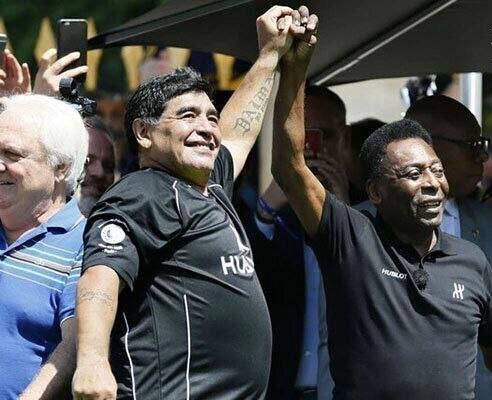 ببینید | دوئل جذاب و دیدنی پله و مارادونا در یک برنامه تلویزیونی