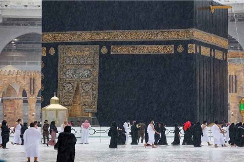 ببینید | بارش باران در مسجدالحرام