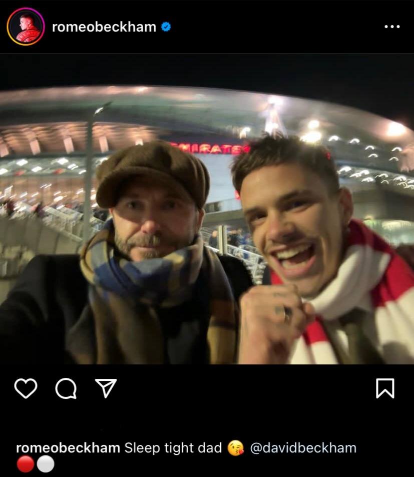 عکس| کری سنگین پسر دیوید بکام برای پدرش