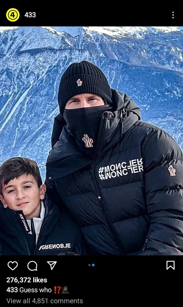 عکس | تفریحات زمستانی مسی به همراه خانواده