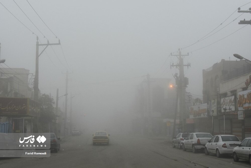 عکس | کاهش دید شدید در این شهر برای چندمین روز متوالی