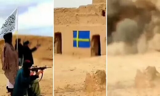 انتقام به سبک طالبان؛ زدن پرچم سوئد با خمپاره!