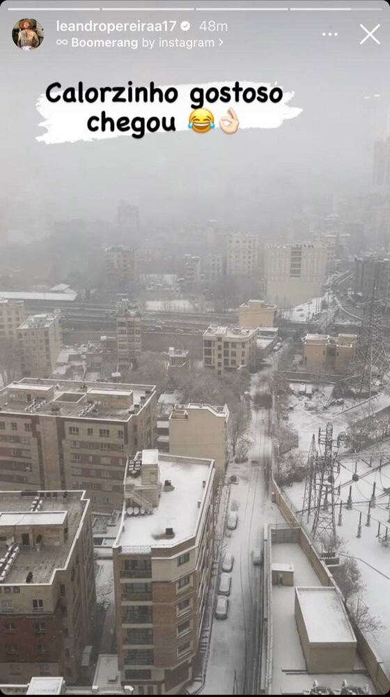 عکس| ذوق زدگی مهاجم جدید پرسپولیس از برف تهران