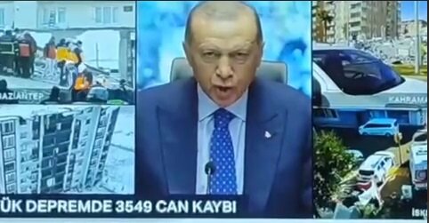 تهدید مردم زلزله‌زده توسط اردوغان با چهره عصبی