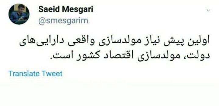 شرط مولدسازی واقعی داراییهای دولت/ مسگری: اول اقتصاد کشور به سمت مولدسازی حرکت کند