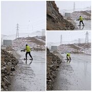 خطر ریزش سنگ  از کوه در سطح راههای استان چهارمحال وبختیاری