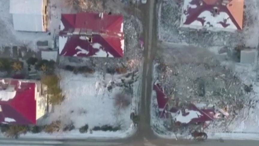 تصویر پهپادی از شهرستان ویرانشده افشین/عکس