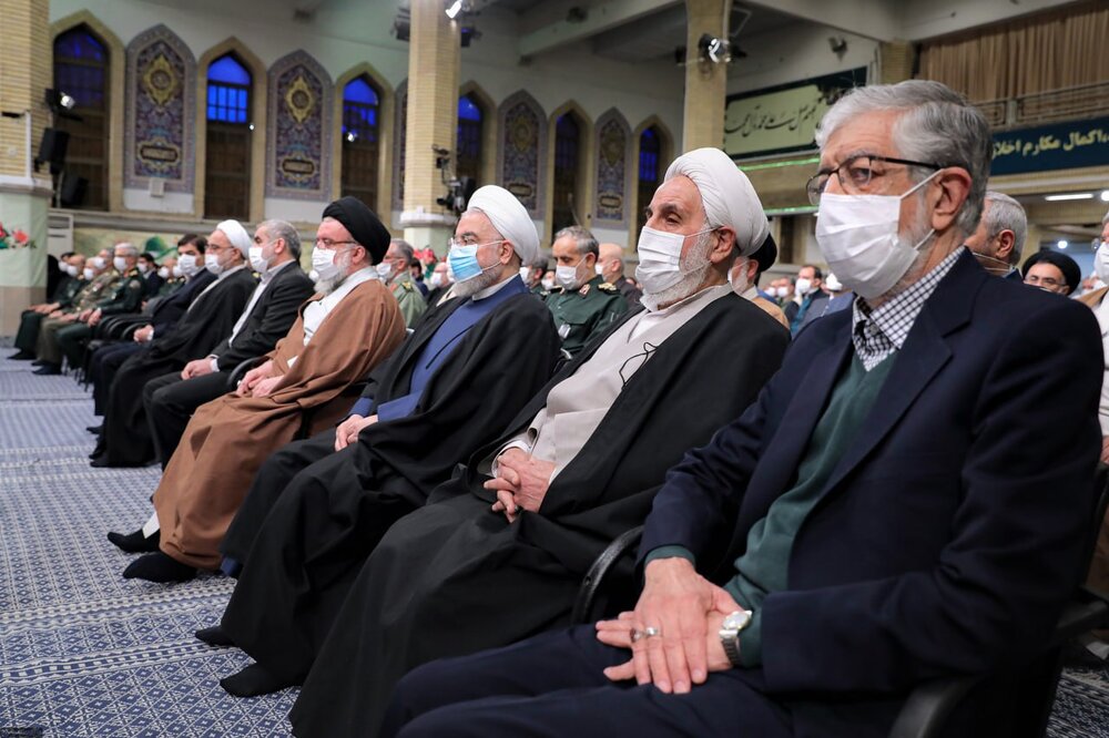 حضور روحانی در دیدار مسئولان نظام با رهبر انقلاب + عکس‌ها