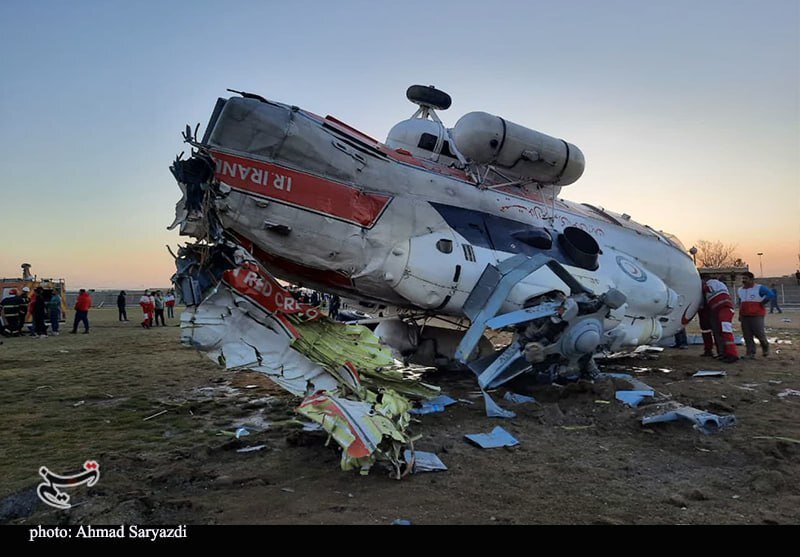 لحظه سقوط بالگرد حامل وزیر ورزش جوانان