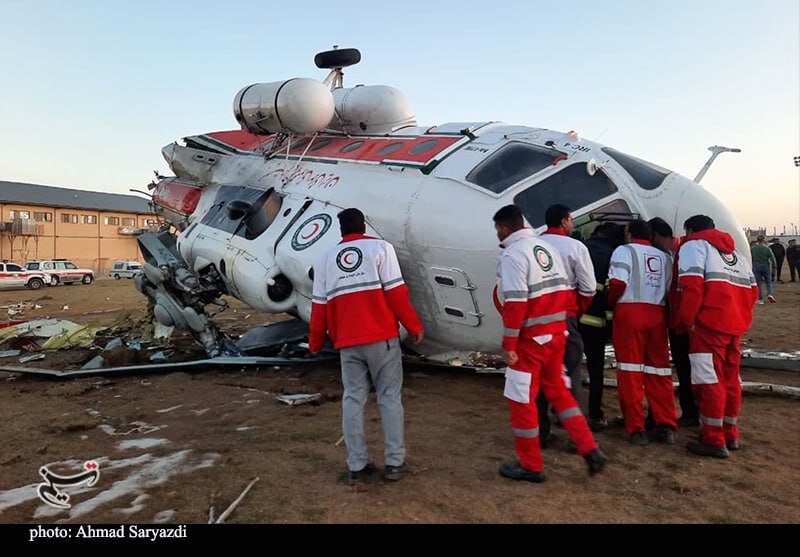 لحظه سقوط بالگرد حامل وزیر ورزش جوانان