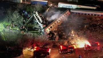 افزایش تلفات حادثه تصادف ۲ قطار در یونان