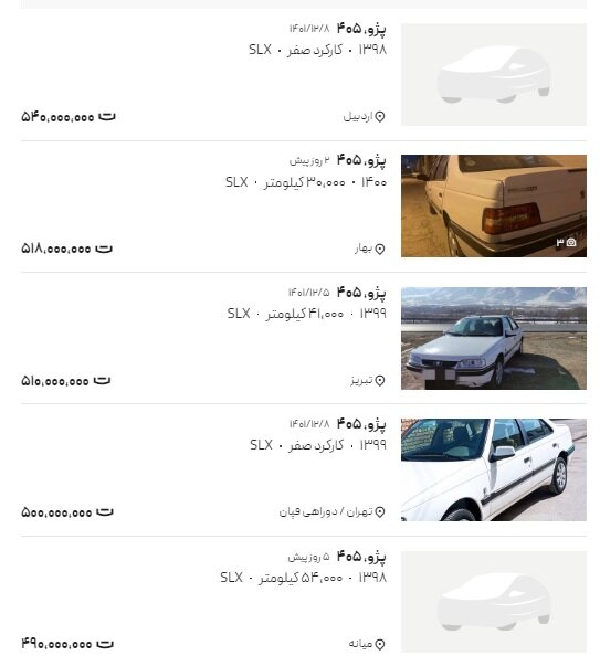 ارزان‌ترین خودروی ایران نیم‌میلیاردی شد!