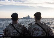 تصاویر | آرایش جنگی ناوهای ایران، چین و روسیه در قیانوس هند و دریای عمان