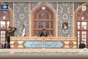 ببینید | لحظه ورود رهبر انقلاب اسلامی به اجتماع زائران و مجاوران حرم مطهر رضوی(ع)