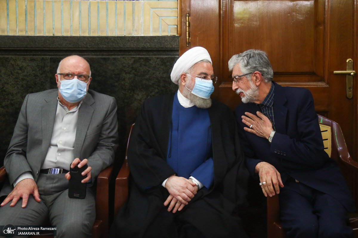 حضور روحانی در مراسم چهلمین روز درگذشت همسر شهید مطهری + عکسها