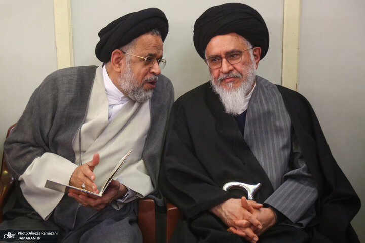 تصاویر | حسن روحانی، لاریجانی و چهرههای مطرح اصولگرا در مراسم ختم همسر شهید مطهری 4