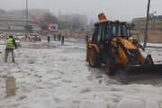 ببینید | تگرگ و برف سنگین عربستانی‌ها را غافلگیر کرد