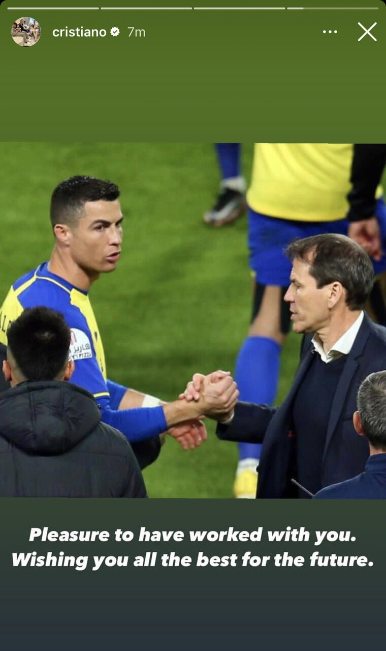 عکس | استوری رونالدو پس از اخراج گارسیا/پاسخ Cr7 به شایعه درگیری با سرمربی فرانسوی