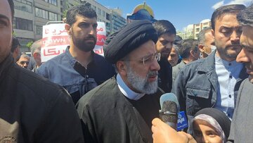 President Raisi attends World Quds Day rally