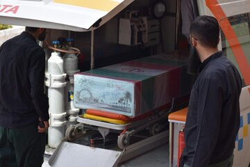 مراسم تشییع پیکر مطهر شهید گمنام دفاع مقدس در لواسان