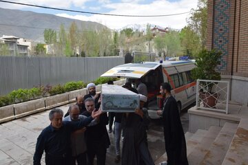 مراسم تشییع پیکر مطهر شهید گمنام دفاع مقدس در لواسان