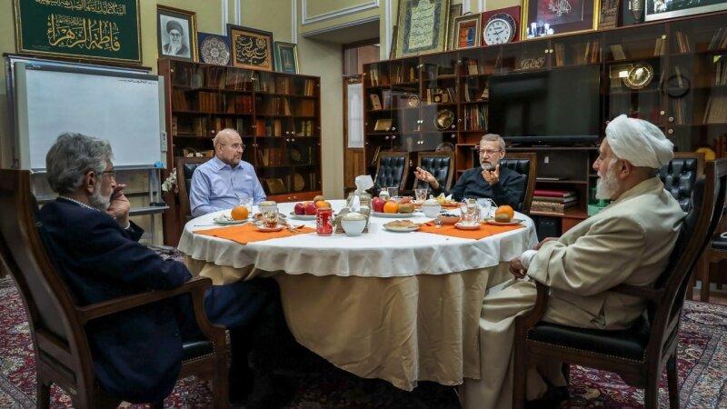 قالیباف، «میزبان» لاریجانی، ناطق نوری و حداد عادل شد + عکس