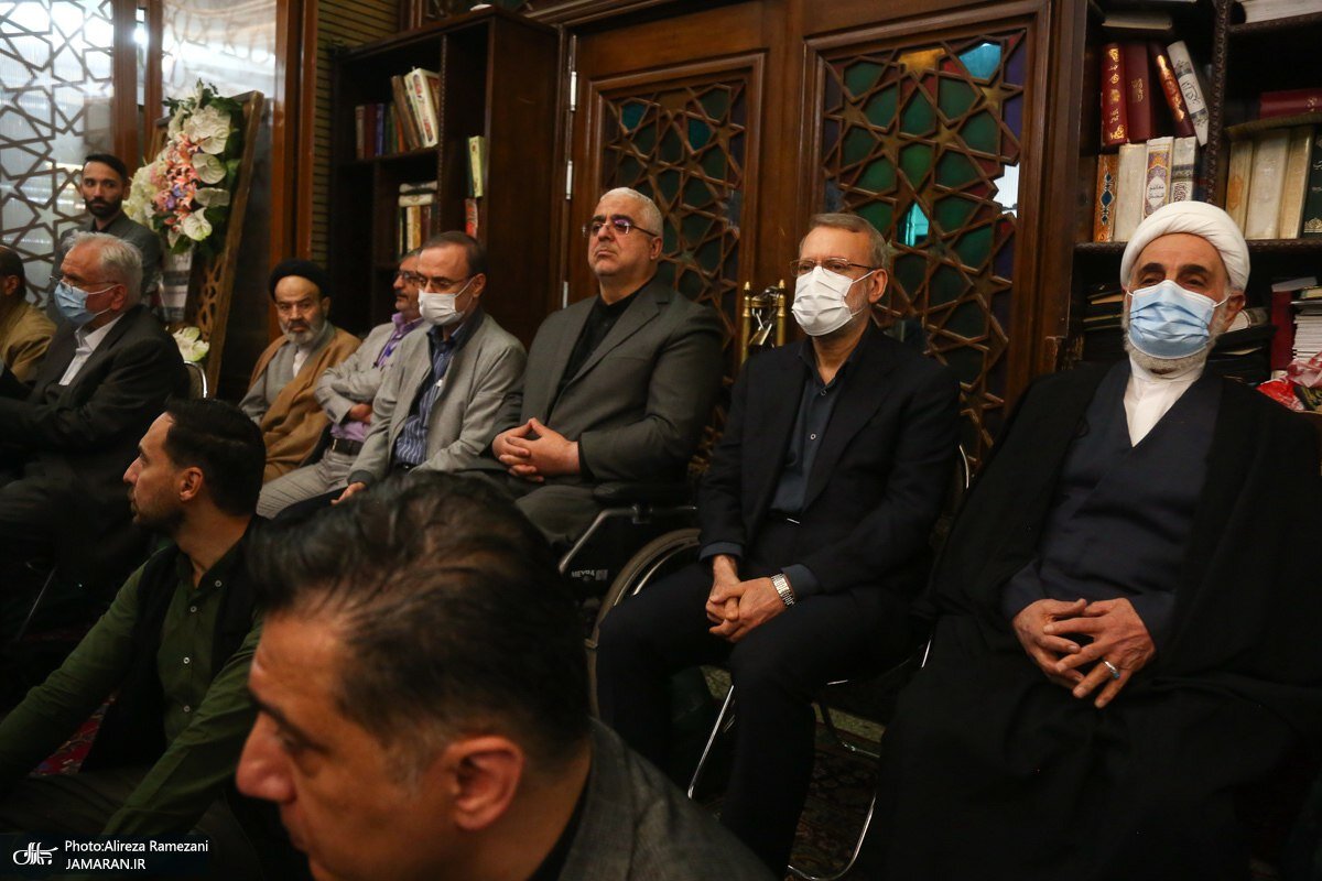 حضور ناطق نوری و علی لاریجانی در مراسم ترحیم افروغ + عکس‌ها
