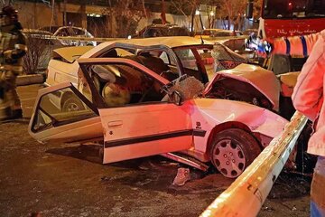 ببینید | تصادف زنجیره‌ای مرگبار شدید در بلوار وکیل آباد مشهد