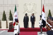 استقبال رسمی بشار اسد از رئیسی در کاخ مردم
