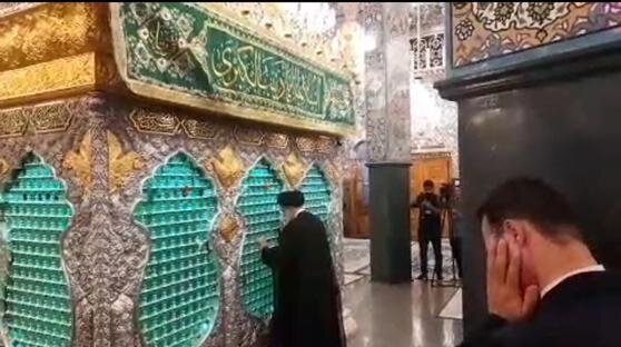 زیارت و نماز رئیسی در حرم حضرت زینب (س) + عکسها