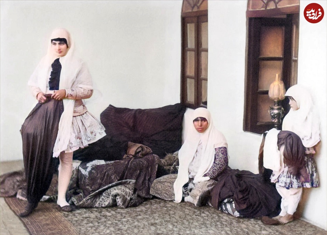چهرۀ متفاوت زنان عصر قاجار در عکس‌های رنگی + تصاویر