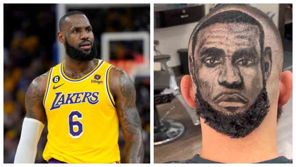 هواداری که تصویر بسکتبالیست معروف را روی سرش طراحی کرد/ عکس