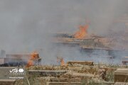 تصاویر | آتش‌سوزی در قبرستان ۱۰۰۰ ساله «دارالسلام»