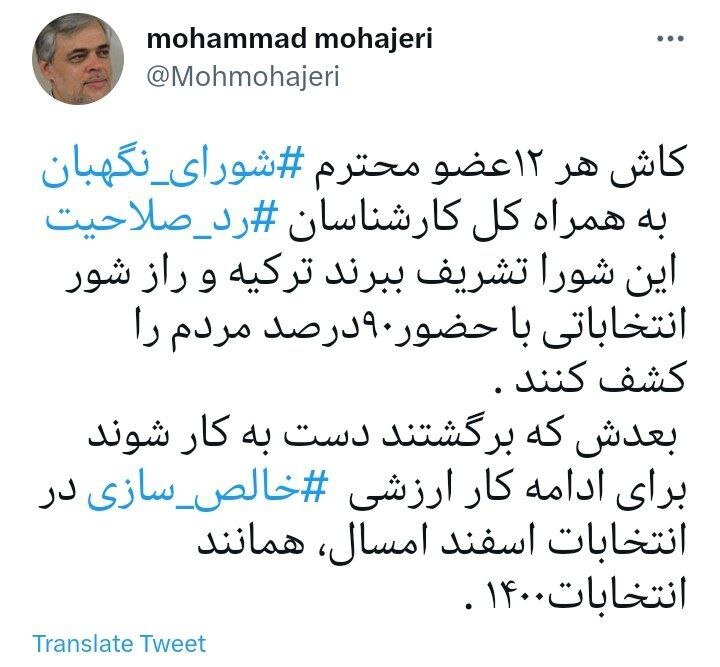 کنایه ترکیهای مهاجری به شورای نگهبان با چاشنی «خالصسازی»