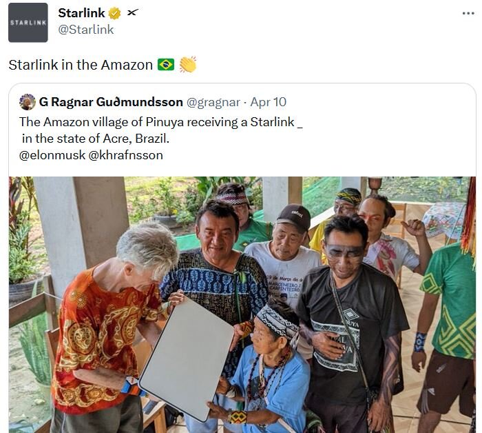 ارائه اینترنت ماهوارهای استارلینک در جنگلهای آمازون/ عکس