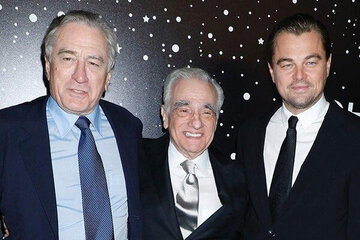 عکس‌ |  حضور دی‌کاپریو و دنیرو در فرش قرمز فیلم جدید اسکورسیزی