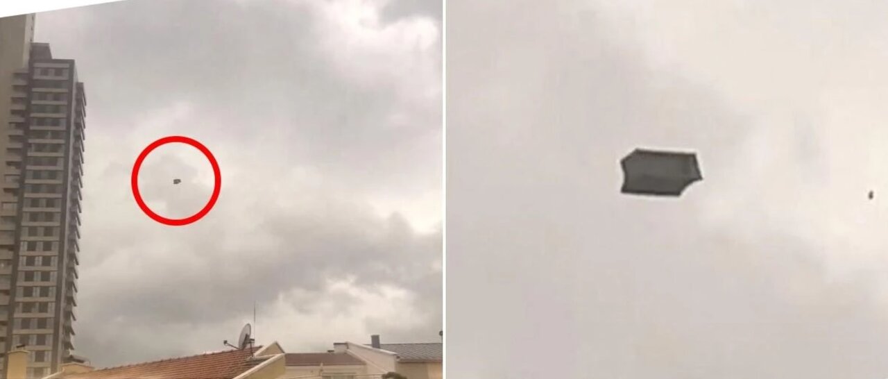 پرواز مبل از طبقه ۳۵ آپارتمانی در آنکارا/ عکس