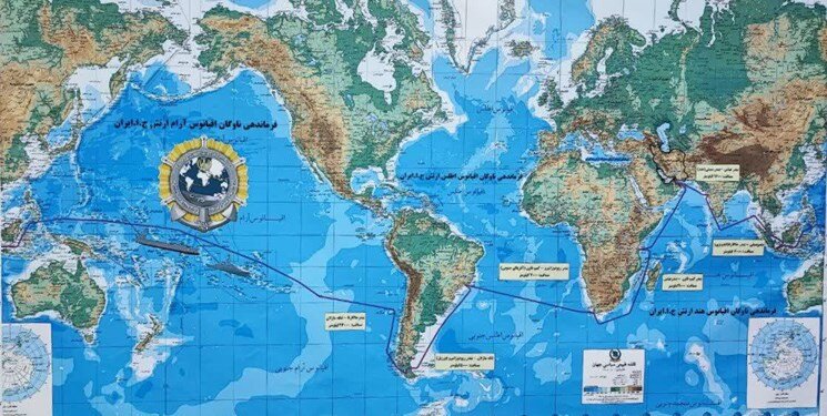 اعلام جزئیات «مسیر پیمودهشده» دشوار ناوگروه ۸۶ در سفر به دور دنیا + نقشه