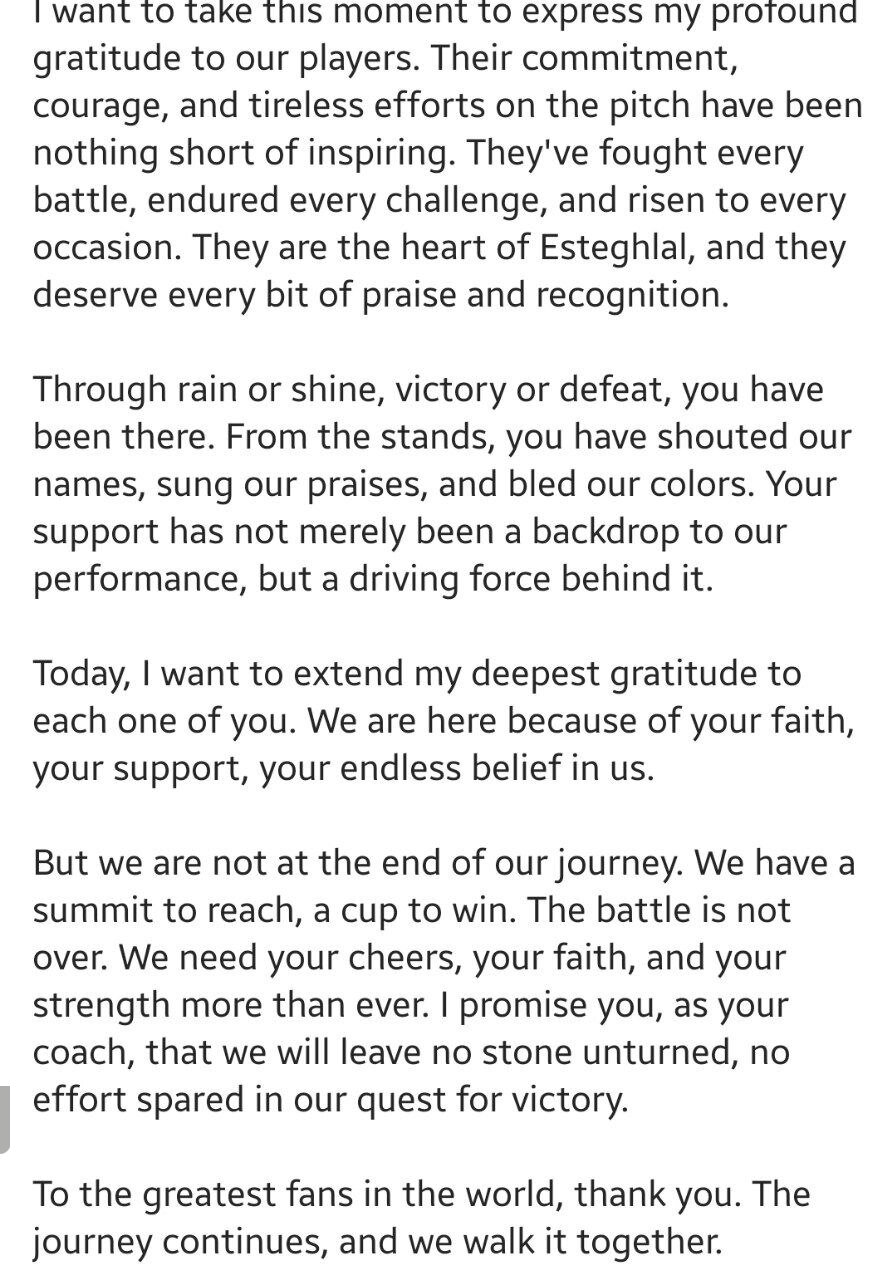 عکس| دلبری ساپینتو برای هواداران استقلال با لفظ بهترین