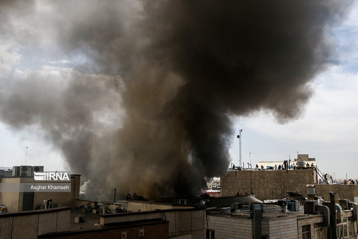 آتش سوزی در بازار تهران