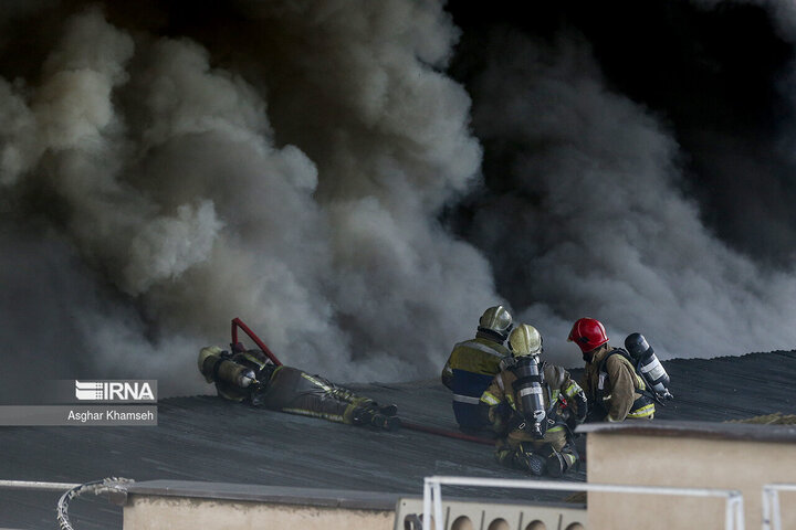 آتش سوزی در بازار تهران