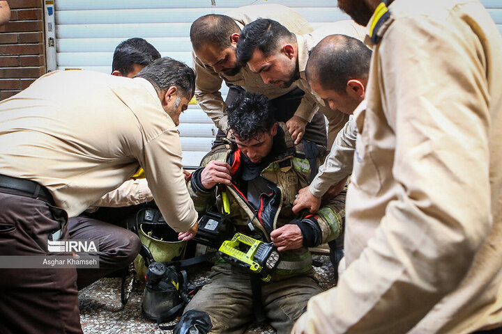 آتش سوزی در بازار تهران