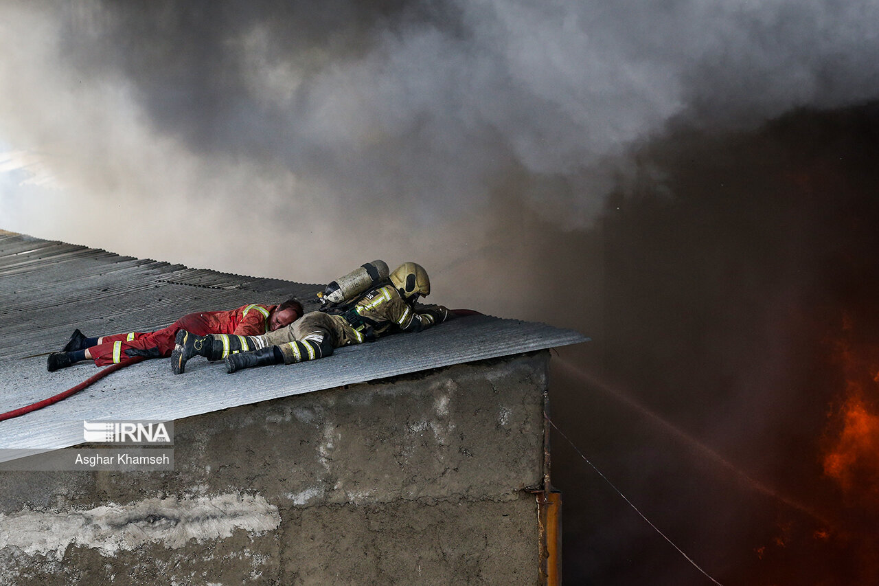 آتش سوزی در بازار تهران