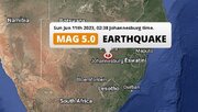 وقوع زلزله ۵ ریشتری در آفریقای جنوبی