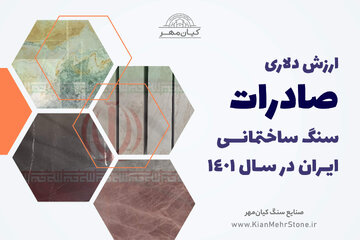 ارزش دلاری صادرات سنگ ساختمانی ایران به جهان در سال ۱۴۰۱