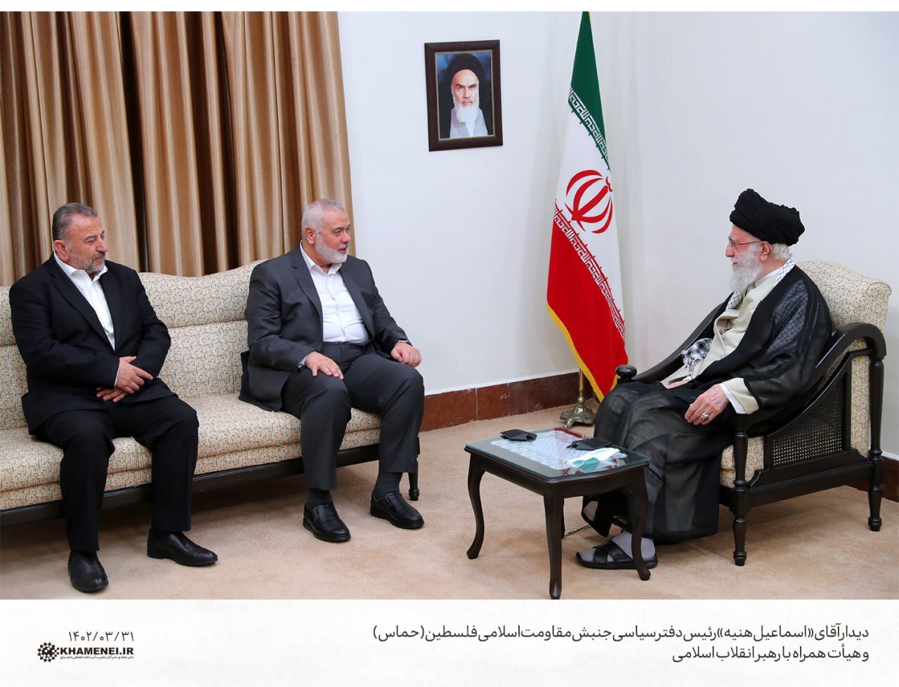 رئیس دفتر سیاسی حماس و هیأت همراه با رهبر انقلاب اسلامی دیدار کردند